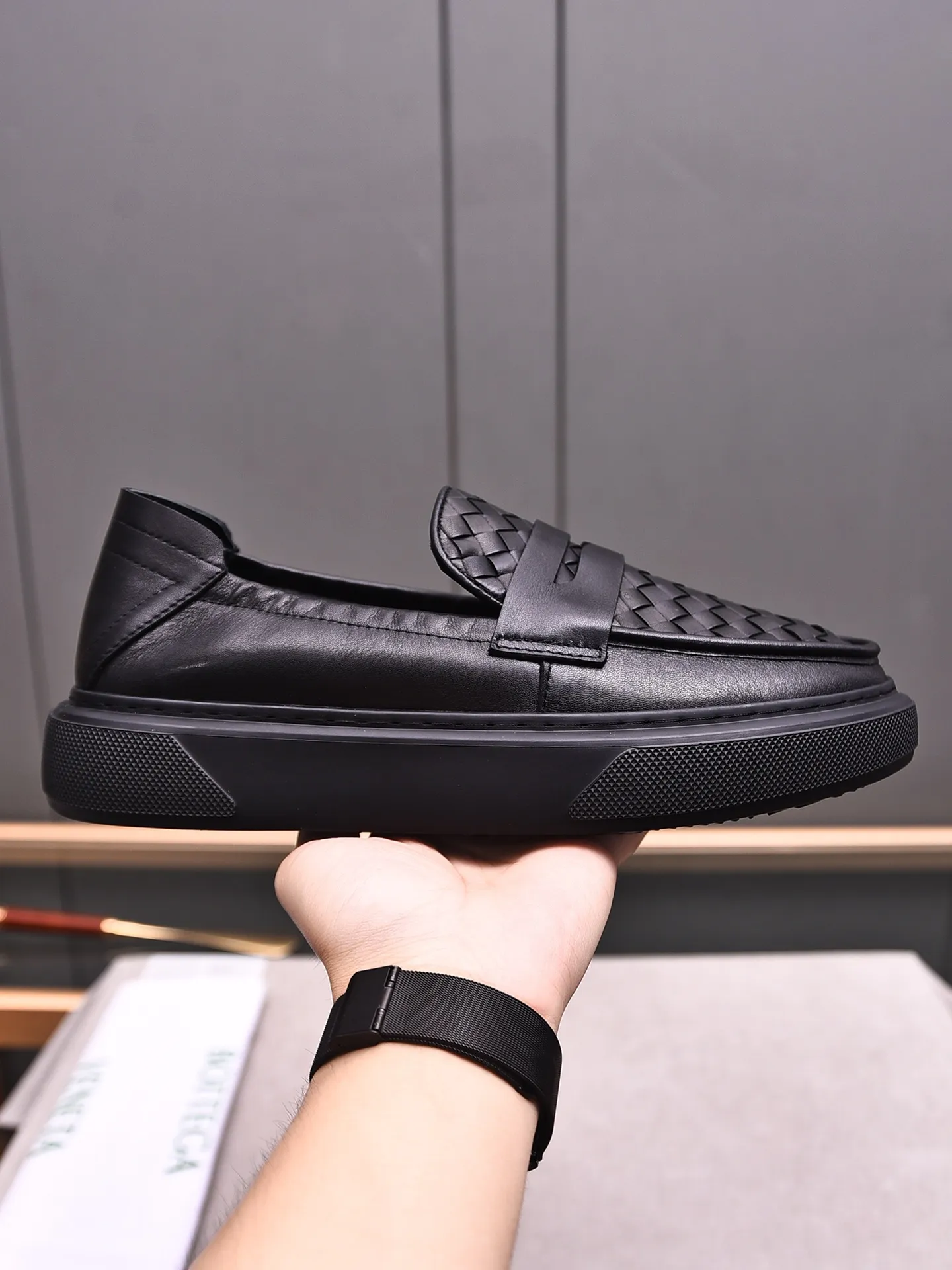 Men's Men's Shoes💰520 [One-step-up] BOTTEG* VENET* - high-end boutique Size: 38-44 (45 customized) BV new product, first-layer cowhide artificially woven classic style and contemporary fashion temperament harmoniously blend, rubber sole is light and flexible, water-dyed cowhide lining! [Taobao, Tmall, and live streaming are the first choices]